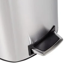 Steel Indoor Step Trash Can with Hinged Lid, 7.92 Gallon, Silver (TRS-09330)<Honey-Can-Do
