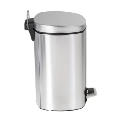 Steel Indoor Square Step Trash Can with Hinged Lid, 3.17 Gallon, Silver (TRS-09327)<Honey-Can-Do New