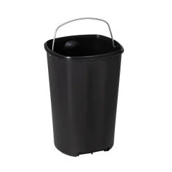 Steel Indoor Square Step Trash Can with Hinged Lid, 3.17 Gallon, Silver (TRS-09327)<Honey-Can-Do New