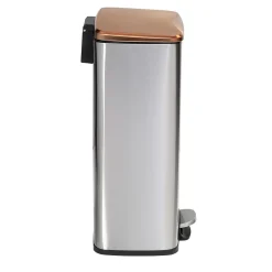 Steel Indoor Trash Can Set with Hinged Lid, 7.92 & 1.32 Gallon, Rose Gold (TRS-09325)<Honey-Can-Do Clearance