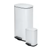 Steel Indoor Trash Can Set with Hinged Lid, 7.92 & 1.32 Gallon, White (TRS-09076)<Honey-Can-Do Sale