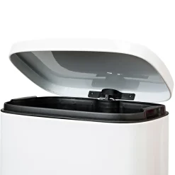 Steel Indoor Trash Can Set with Hinged Lid, 7.92 & 1.32 Gallon, White (TRS-09076)<Honey-Can-Do Sale