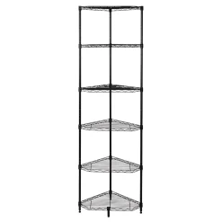 Shelving*Honey-Can-Do 6-Tier Compact Triangle Corner Shelving Unit, Black (SHF-10005)