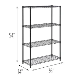 Shelving*Honey-Can-Do 4-Tier 250lb. Capacity Shelving Unit, Black (SHF-01908)