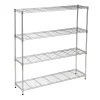 Shelving*Honey-Can-Do 4-Tier Slim Profile Wide Shelving Unit, 48" x 10" x 48", Chrome (SHF-10023)