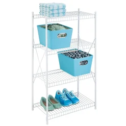 Shelving*Honey-Can-Do 4-Tier Wire Shelving Unit, White (SHF-09452)