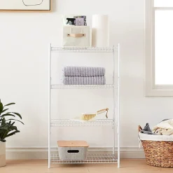 Shelving*Honey-Can-Do 4-Tier Wire Shelving Unit, White (SHF-09452)