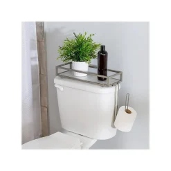 Toilet Paper Holder with Over-the-Toilet Storage Tray, Satin Nickel (BTH-08461)<Honey-Can-Do