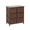 Storage Cabinets*Honey-Can-Do Woven Strap 6 Drawer Storage Chest with Wooden Frame, Java Brown (TBL-03758)