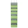 Shelving*Household Essentials 6 Pocket Plastic/Poly Over the Door Hanging Oranizer, 57" x 15" x 7", Lime (2167-1)