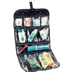 14.25" Vinyl Toiletry Bag, Waterproof, Black (06910)<Household Essentials New