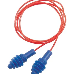 Howard Leight ® AirSoft® Red Poly Cord Reusable Earplugs, Blue, 27 dB, 50/BX