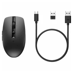 Sale HP 710 Rechargeable Silent Wireless Ergonomic Track-On-Glass Mouse, Black (6E6F2AA)