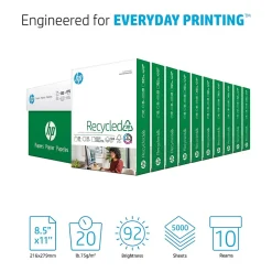 Multipurpose Paper*HP 30% Recycled 8.5" x 11" Multipurpose Paper, 20 lbs., 92 Brightness, 5000 Sheets/Carton (E1120)