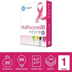 Multipurpose Paper*HP 8.5" x 11" Multipurpose Paper, 20 lbs., 96 Brightness, White, 500/Ream (206230)