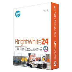 Large Quantity Paper*HP BrightWhite24 8.5" x 11" Inkjet Paper, 24 lbs., 100 Brightness, 500 Sheets/Ream (B1124)