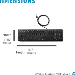 Clearance HP Desktop 320K Wired Keyboard (9SR37AA#ABA)