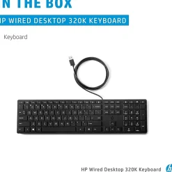 Clearance HP Desktop 320K Wired Keyboard (9SR37AA#ABA)