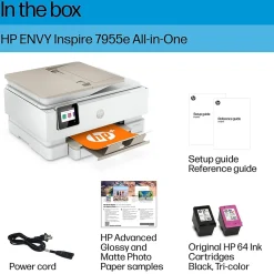 HP Envy Inspire ENVY 7955e Wireless Color Inkjet Printer, All-In-One, Print, Scan, Copy (1W2Y8A#B1H)