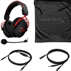 Online HP HyperX Cloud Alpha Noise Canceling Over-the-Ear Stereo Gaming Headset, 3.5mm, Black/Red (4P5L1AA)