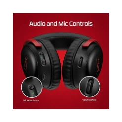 Clearance HP HyperX Cloud III Wireless Stereo Gaming Headset, USB Type-C, Black/Red (77Z46AA)