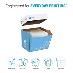 Multipurpose Paper*HP Office Quickpack 8.5" x 11" Multipurpose Paper, 20 lbs., 92 Brightness, 2500/Carton (2500S)
