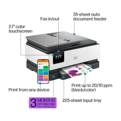 HP OfficeJet Pro 8135e Wireless Color Inkjet Printer, All-In-One, Print, Scan, Copy, Fax (40Q35A#B1H)
