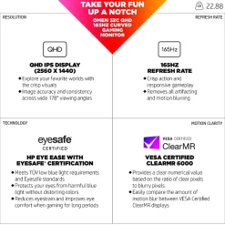 HP OMEN 32c 31.5" Curved LCD Monitor, Jet Black (780K6AA#ABA)