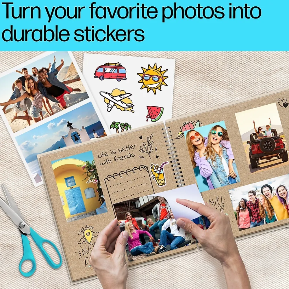 Photo Paper*HP Picture Stickers, 8.5" x 11", 25 Sheets/Pack (8L1U9A)