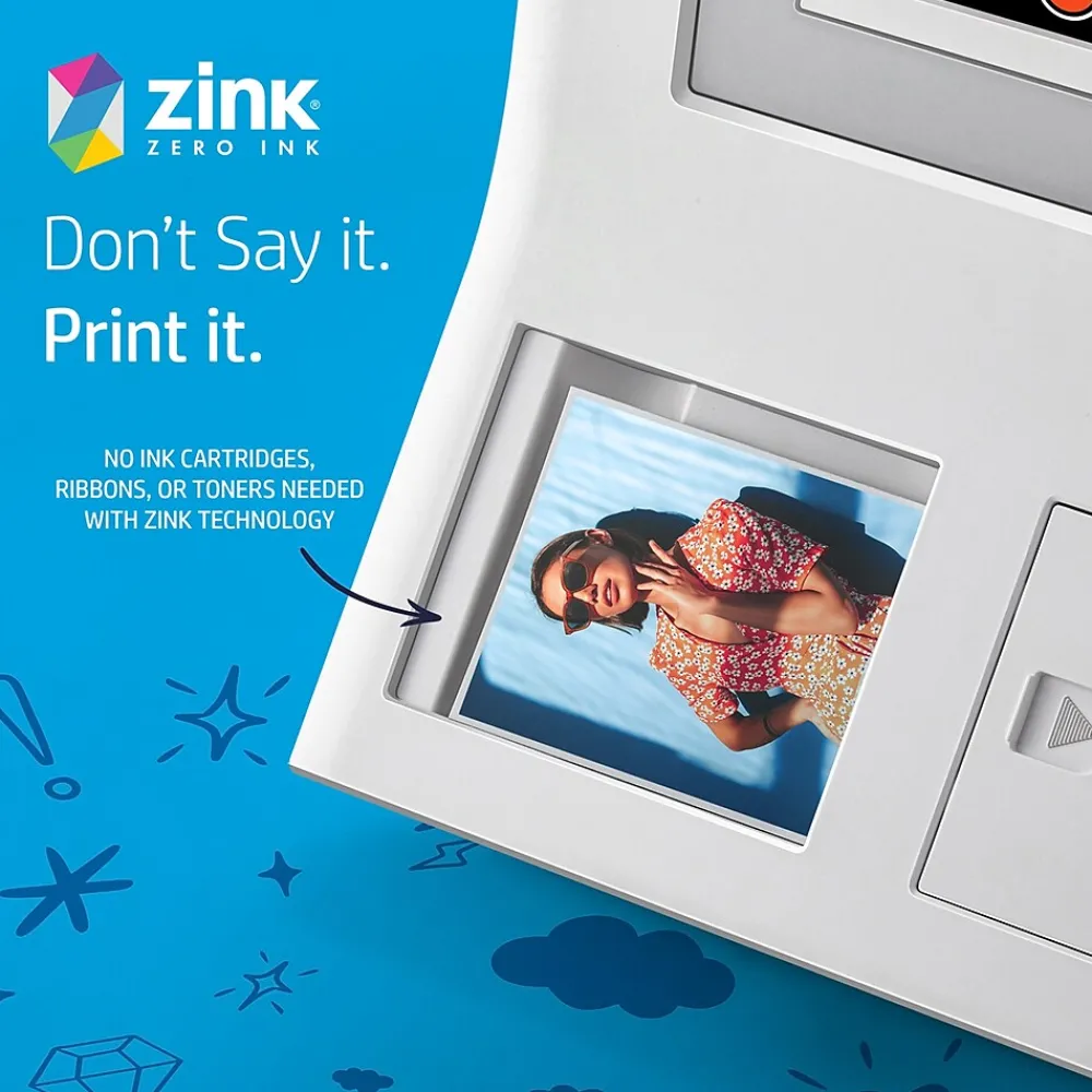 Photo Paper*HP Sprocket 3.5 x 4.25" Zink Sticky-Backed Photo Paper, 100 Sheets/Pack (IZ3X4100)