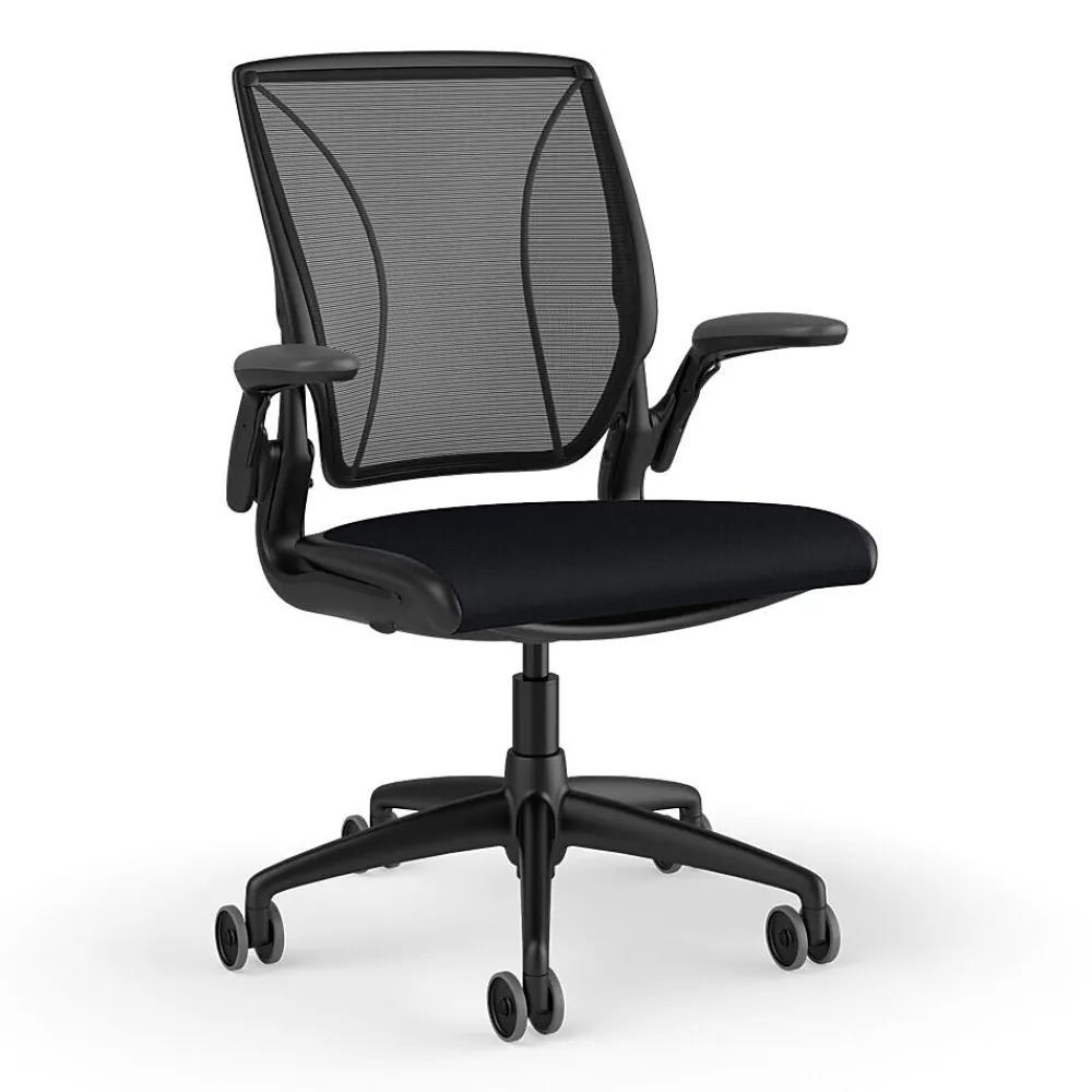 Office Chairs*Humanscale Diffrient World Ergonomic Fabric/Mesh Swivel Task Chair, Black (W11BM10CF10SHNSC)