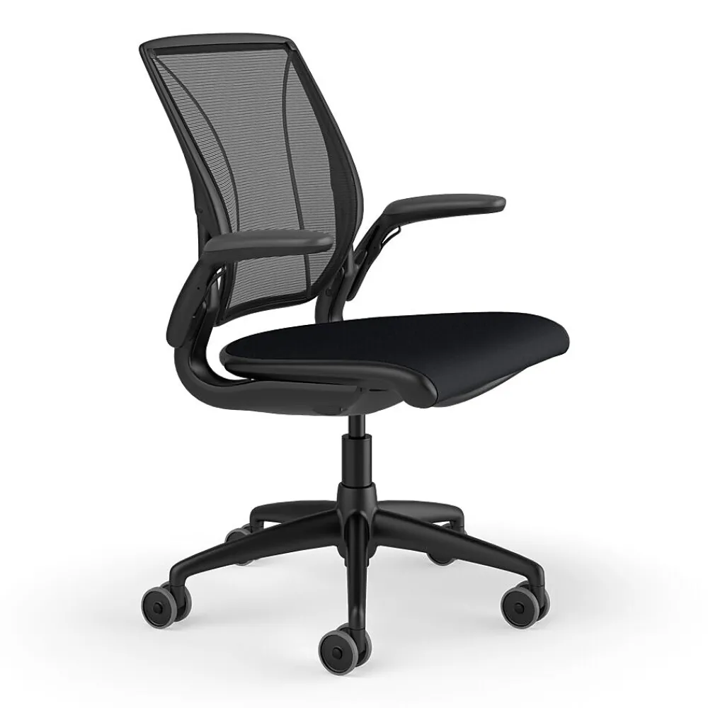 Office Chairs*Humanscale Diffrient World Ergonomic Fabric/Mesh Swivel Task Chair, Black (W11BM10CF10SHNSC)