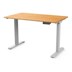 Standing Desks*Humanscale eFloat Go 2.0 58"W Electric Rectangular Adjustable Standing Desk, Bamboo (FYH12TS3060BM)