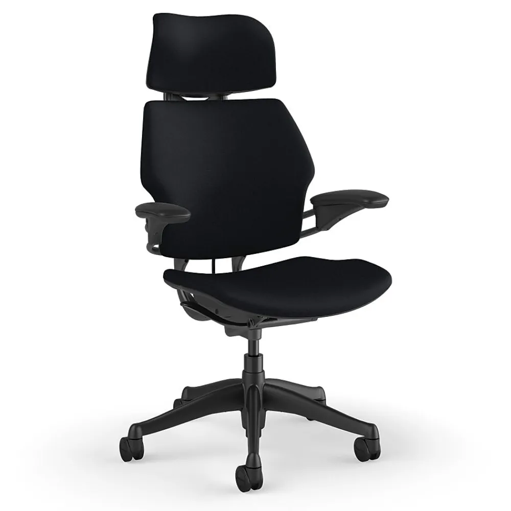 Office Chairs*Humanscale Freedom Headrest Ergonomic Fabric Swivel Task Chair, Black (F211GCF10XFSHNSC)