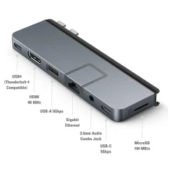 Hyper Products HyperDrive Duo Pro 7-Port USB Type-C Hub, Space Gray (HD575-GRAY)