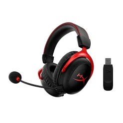 New HyperX Cloud II Wireless Noise Canceling Stereo Gaming Headset, USB Type-C, Black/Red (4P5K4AA)