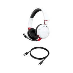 New HyperX Cloud Mini Wireless Active Noise Canceling Bluetooth Gaming On Ear Headset, Chromebook Certified, White (7G8F2AA)