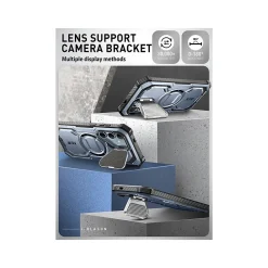 i-Blason ArmorBox MagSafe Rugged Case for Samsung Galaxy S24+, Shock Absorbing, Metallic Blue (GS24PLUSABSPTT)