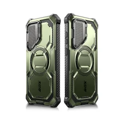 i-Blason ArmorBox MagSafe Rugged Case for Samsung Galaxy S24, Shock Absorbing, Dark Green (GS24ABSPGN)