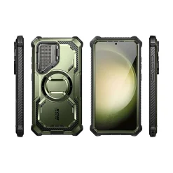 i-Blason ArmorBox MagSafe Rugged Case for Samsung Galaxy S24, Shock Absorbing, Dark Green (GS24ABSPGN)
