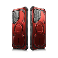 i-Blason ArmorBox MagSafe Rugged Case for Samsung Galaxy S24+, Shock Absorbing, Metallic Red (GS24PLUSABSPRD)