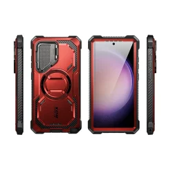 i-Blason ArmorBox MagSafe Rugged Case for Samsung Galaxy S24 Ultra, Metallic Red (GS24UABSRD)