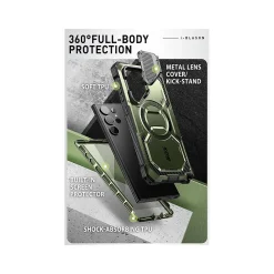 i-Blason Armorbox MagSafe Rugged Case for Samsung Galaxy S24 Ultra, Shock-Absorbing, Dark Green