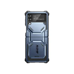 i-Blason Armorbox Metallic Blue Rugged Case for Samsung Galaxy Z Flip4 (Galaxy2022-ZFlip4-5G-Armorbox-Tilt)