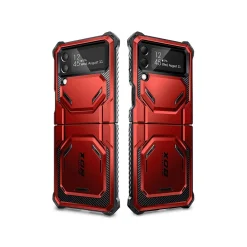 i-Blason Armorbox Metallic Red Rugged Case for Samsung Galaxy Z Flip4 (Galaxy2022-ZFlip4-5G-Armorbox-Ruddy)