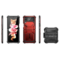 i-Blason Armorbox Metallic Red Rugged Case for Samsung Galaxy Z Flip4 (Galaxy2022-ZFlip4-5G-Armorbox-Ruddy)