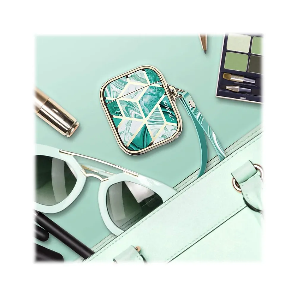 Cosmo Case for Apple AirPods 1st/2nd Gen, Marble Green (AirPods2019-Cosmo-Jade)<i-Blason Clearance