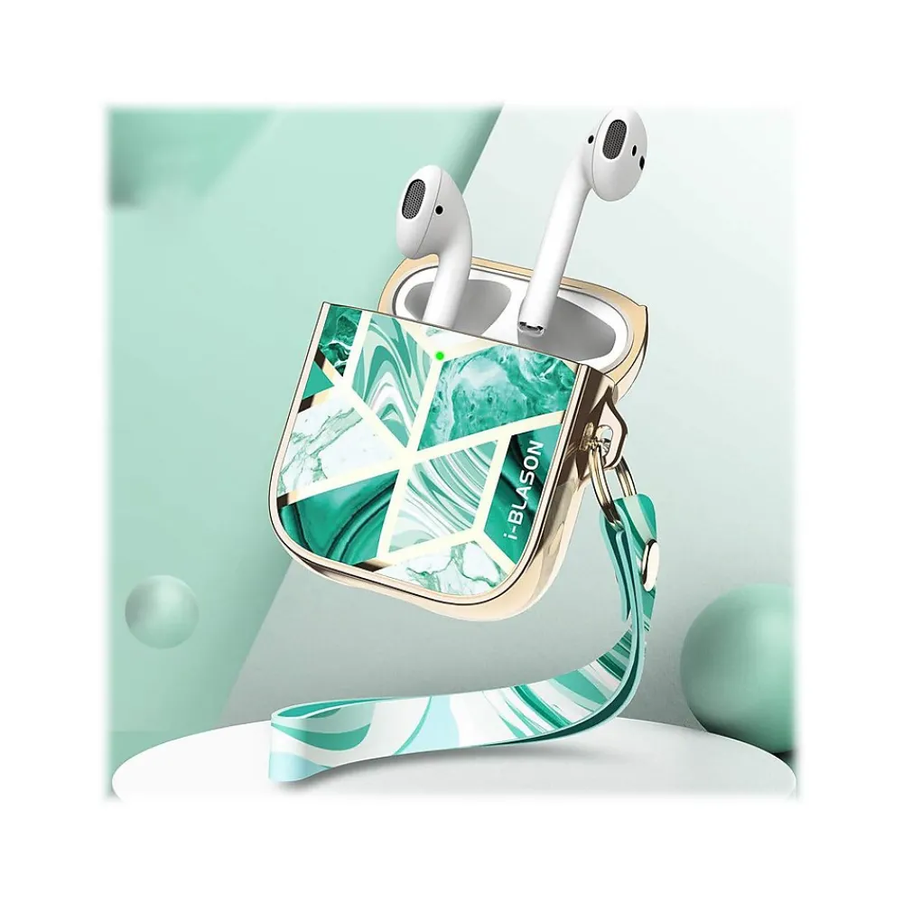 Cosmo Case for Apple AirPods 1st/2nd Gen, Marble Green (AirPods2019-Cosmo-Jade)<i-Blason Clearance