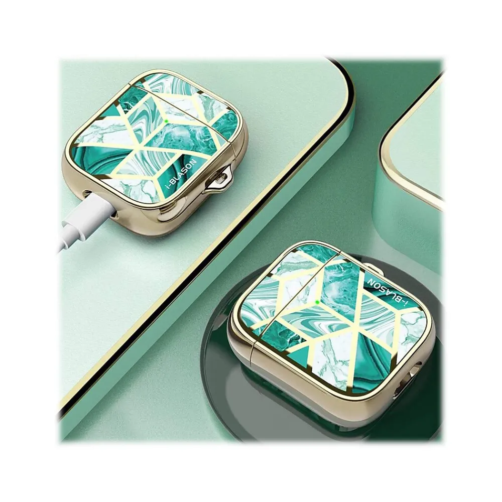 Cosmo Case for Apple AirPods 1st/2nd Gen, Marble Green (AirPods2019-Cosmo-Jade)<i-Blason Clearance