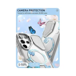 i-Blason Cosmo Clear BlueFly MagSafe Bumper Case for Samsung Galaxy S24 Ultra, Shock Absorbing, Clear/Blue (GS24UCOSMOSPBFY)